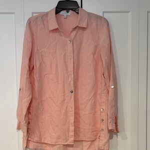 New Directions Coral Button-Up Shirt